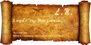 Legény Marianna névjegykártya